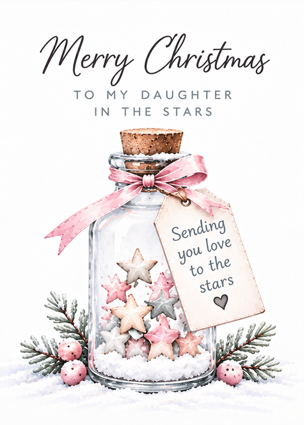 Christmas Card for Daughter in Heaven – Star Bottle