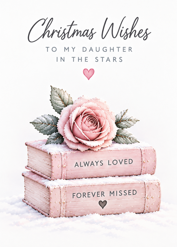 Christmas Card for Daughter in Heaven – Rose and Memory Books