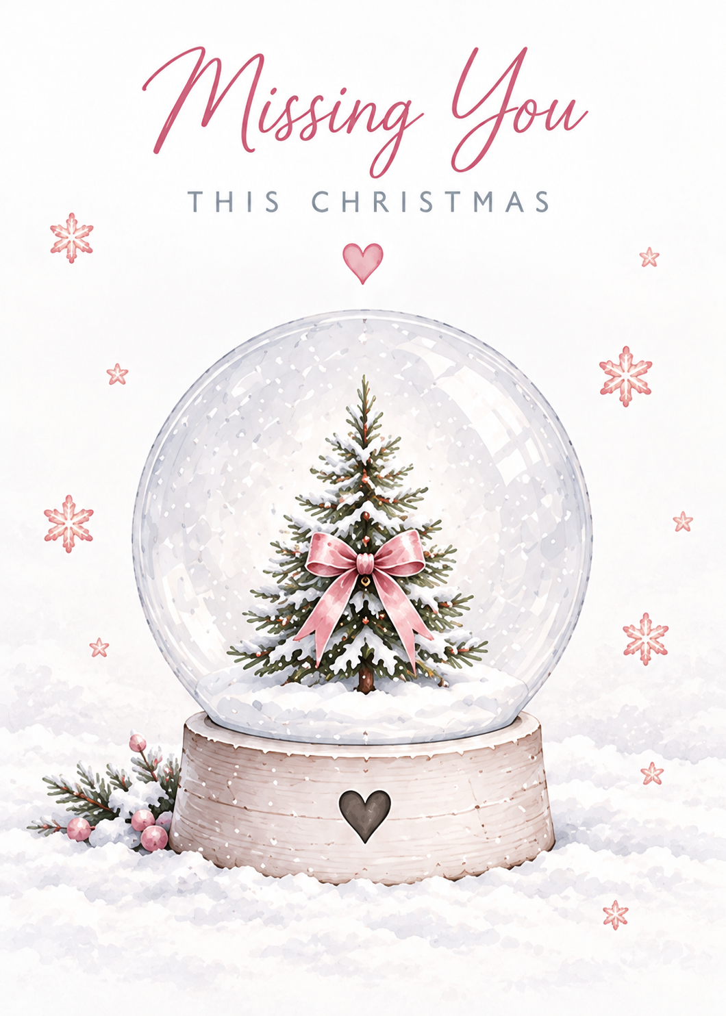 Christmas Card for Daughter in Heaven – Snow Globe Tree