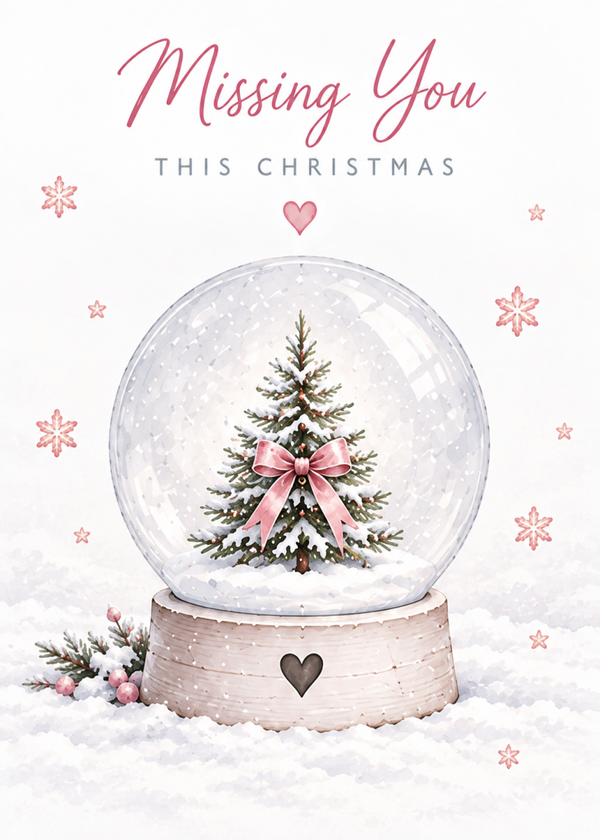 Christmas Card for Daughter in Heaven – Snow Globe Tree