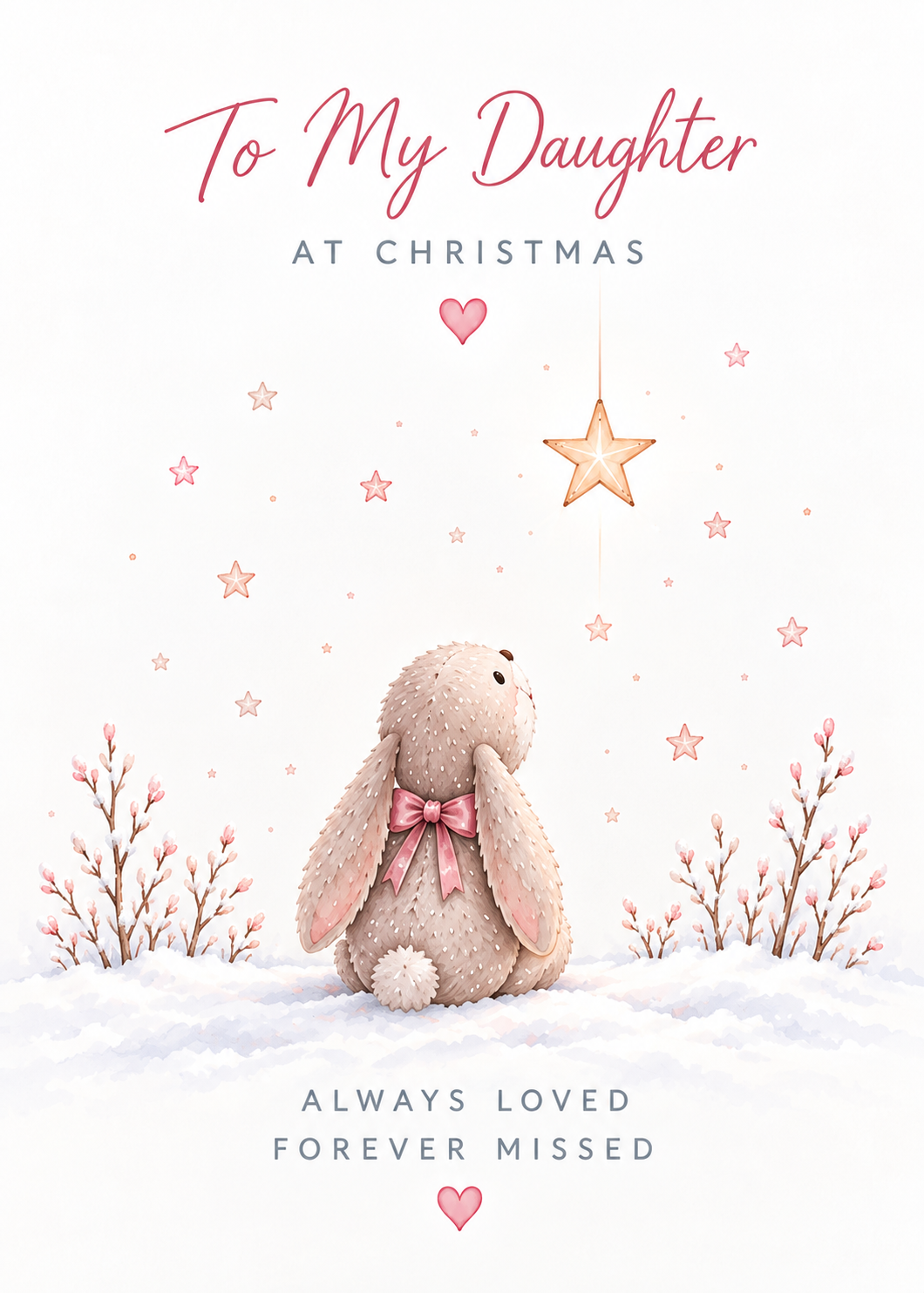 Christmas Card for Daughter in Heaven – Bunny in the Snow