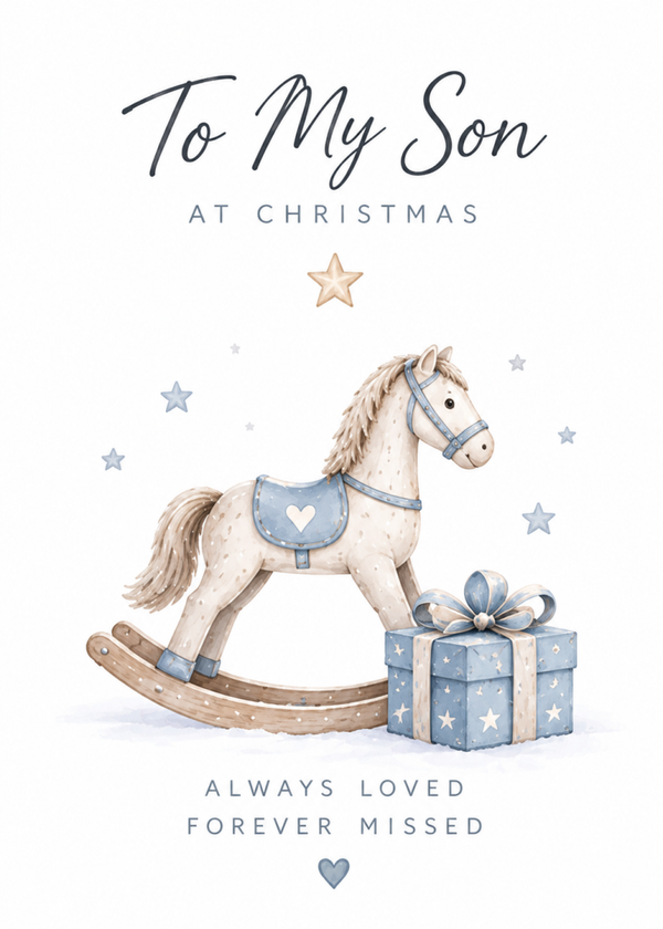Christmas Card for Son in Heaven – Rocking Horse