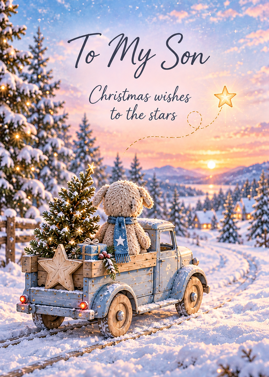 Christmas Card for Son in Heaven – Teddy Christmas Journey