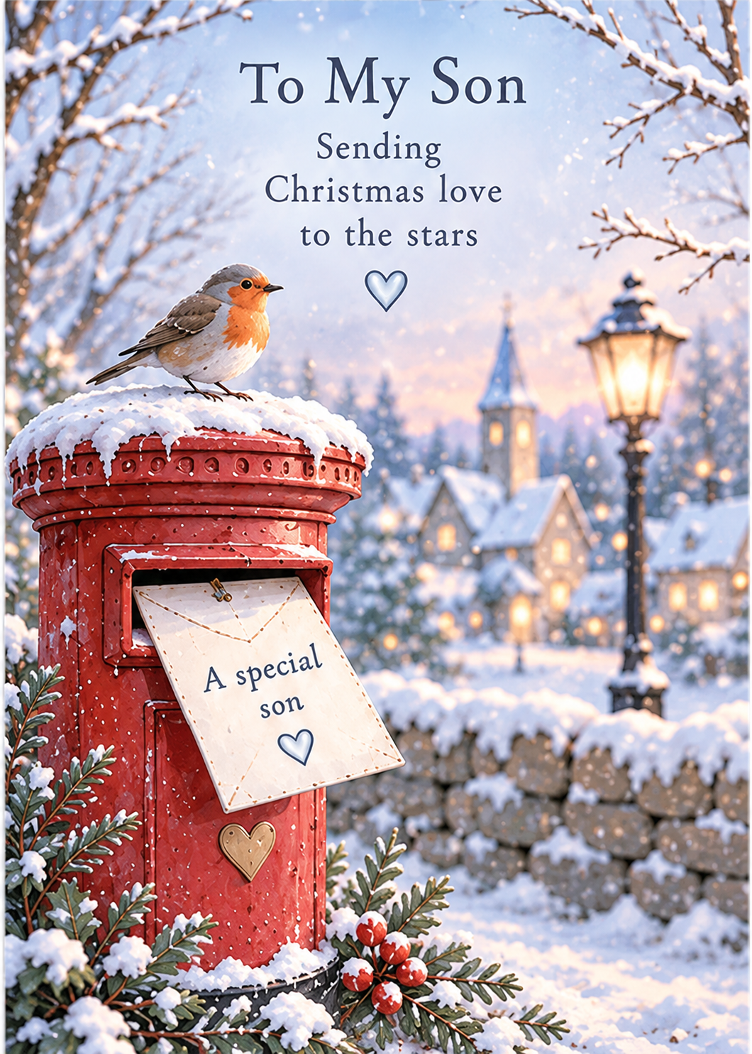 Christmas Card for Son in Heaven – Robin Postbox