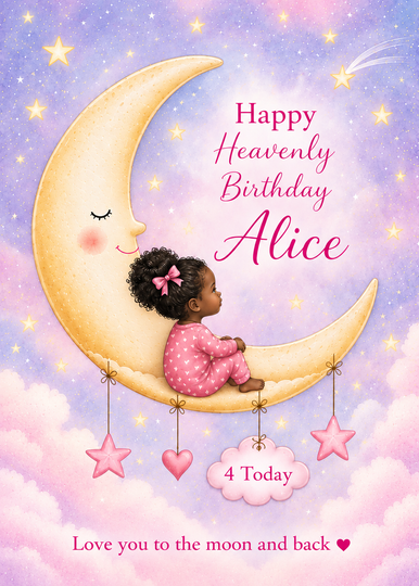 Personalised Birthday Card for Daughter – Moon and Stars