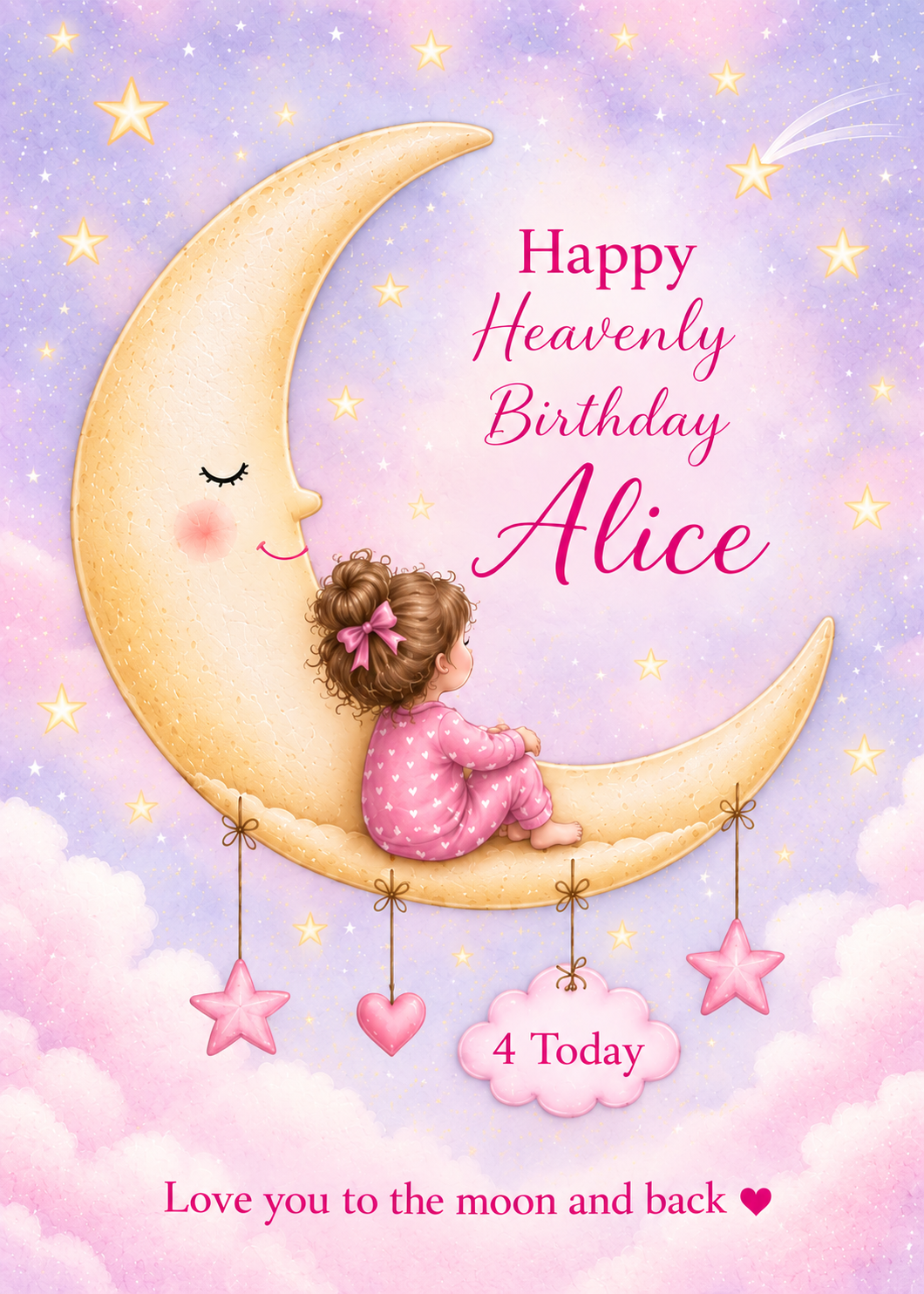 Personalised Birthday Card for Daughter – Moonlit Sky
