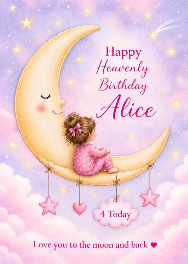 Personalised Birthday Card for Daughter – Moonlit Sky