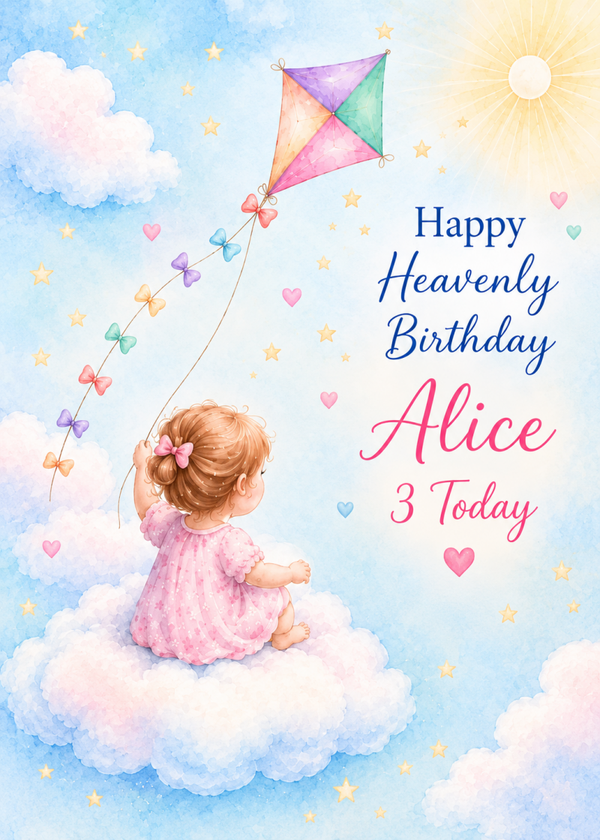 Personalised Birthday Card for Daughter – Flying Kite