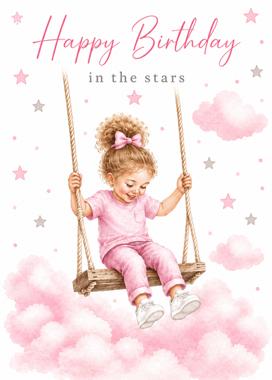 Birthday Card for Daughter – Swing in the Stars