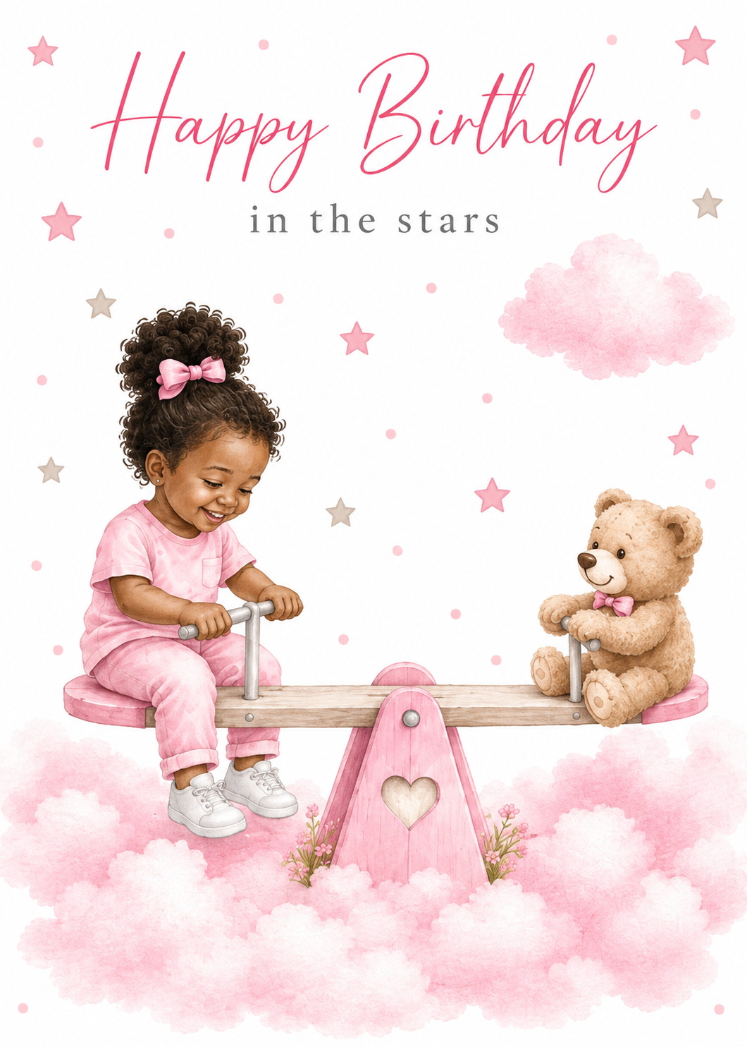 Birthday Card for Daughter – Pink Seesaw