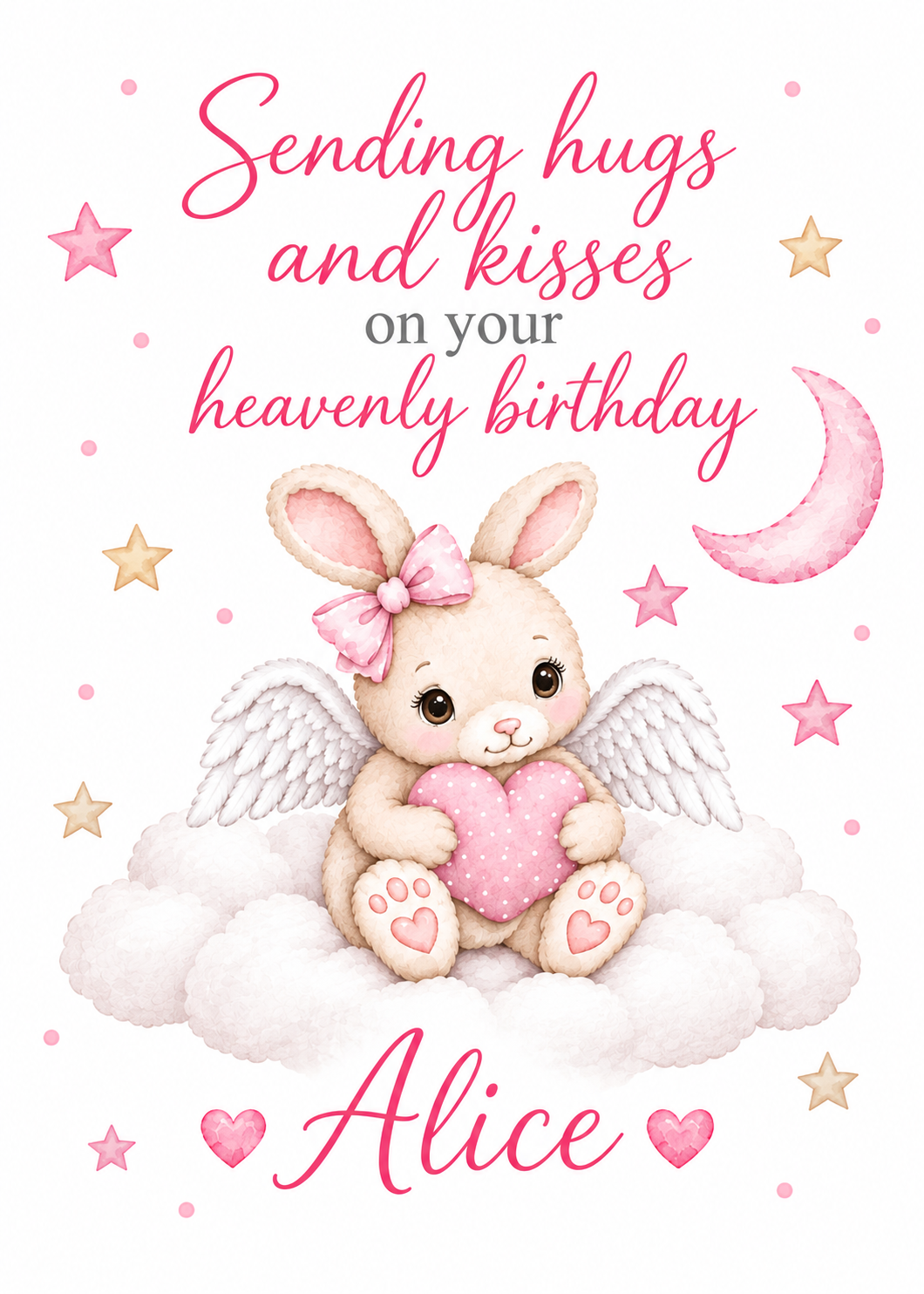Personalised Birthday Card for Daughter – Floral Bunny