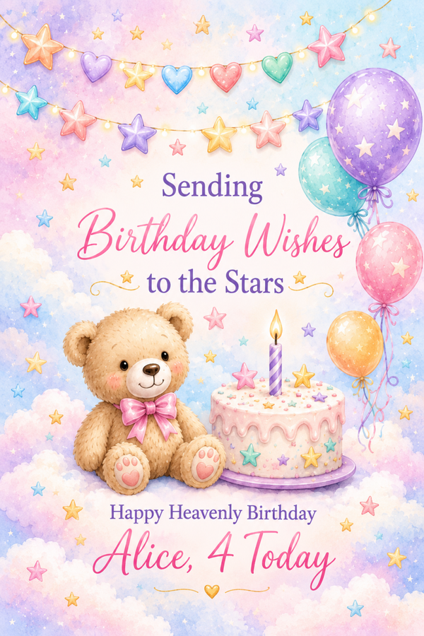 Personalised Birthday Card for Daughter – Teddy Bear