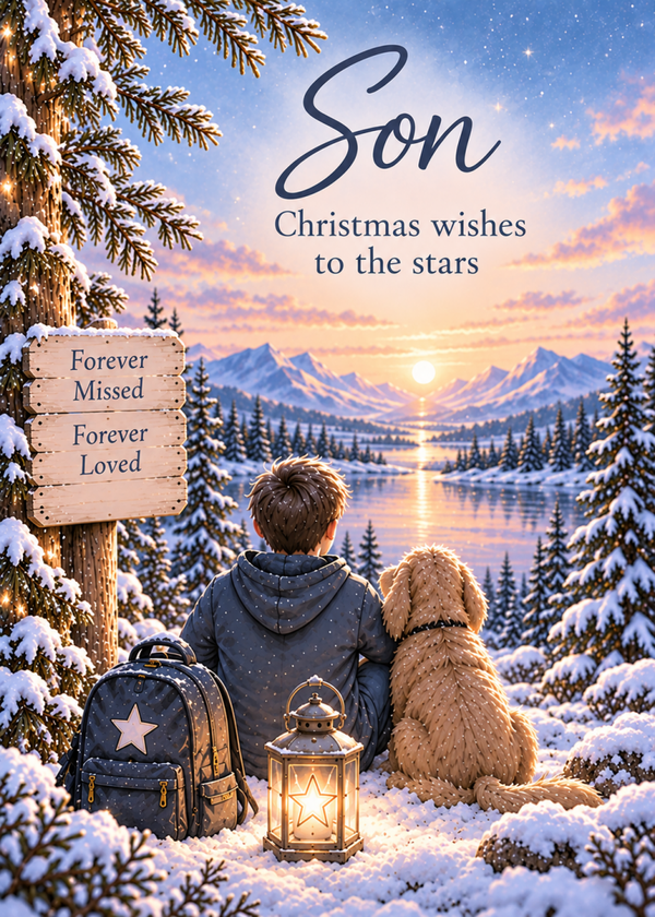 Christmas Card for Son in Heaven – Winter Walk