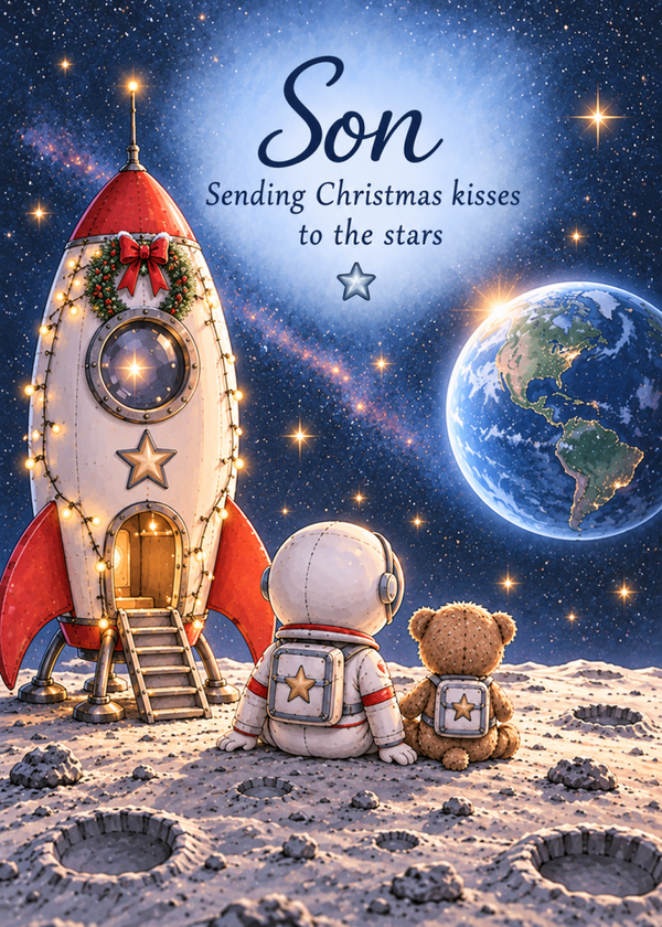 Christmas Card for Son in Heaven – Rocket to the Stars