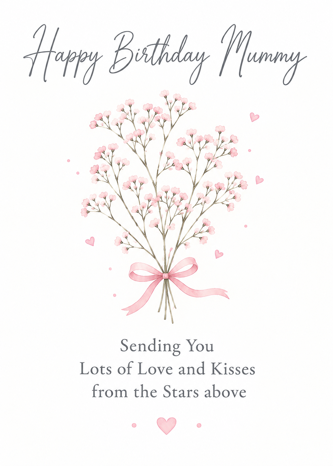 Birthday Card for Mummy – Baby’s Breath Flowers