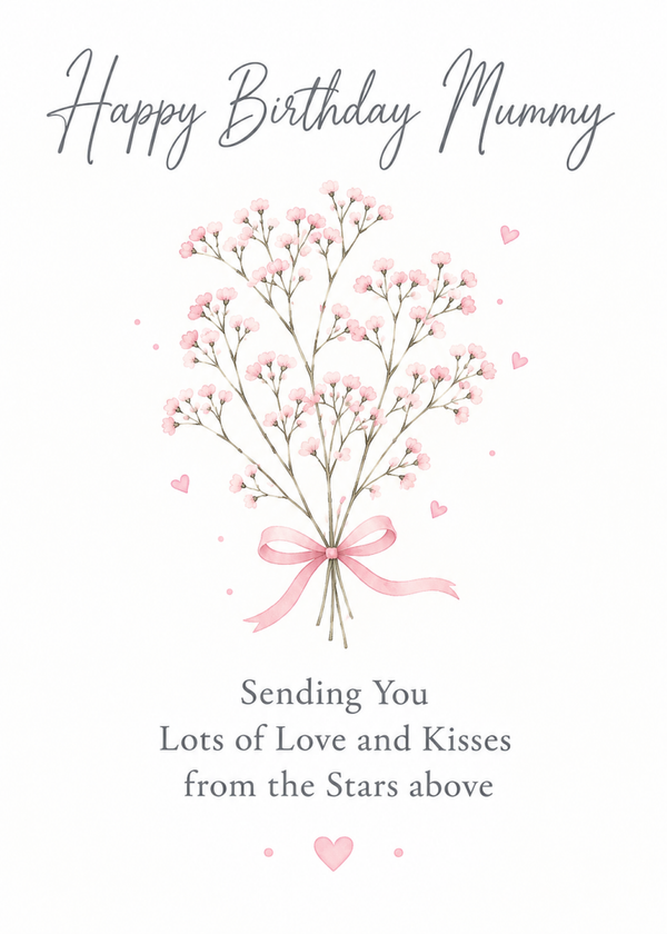 Birthday Card for Mummy – Baby’s Breath Flowers