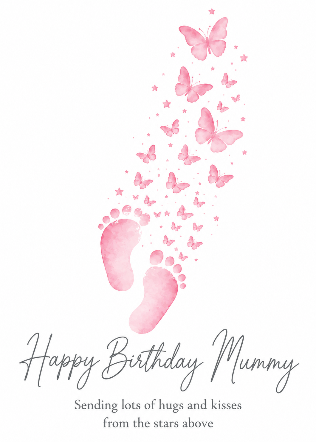 Birthday Card for Mummy from Heaven – Pink Footprints