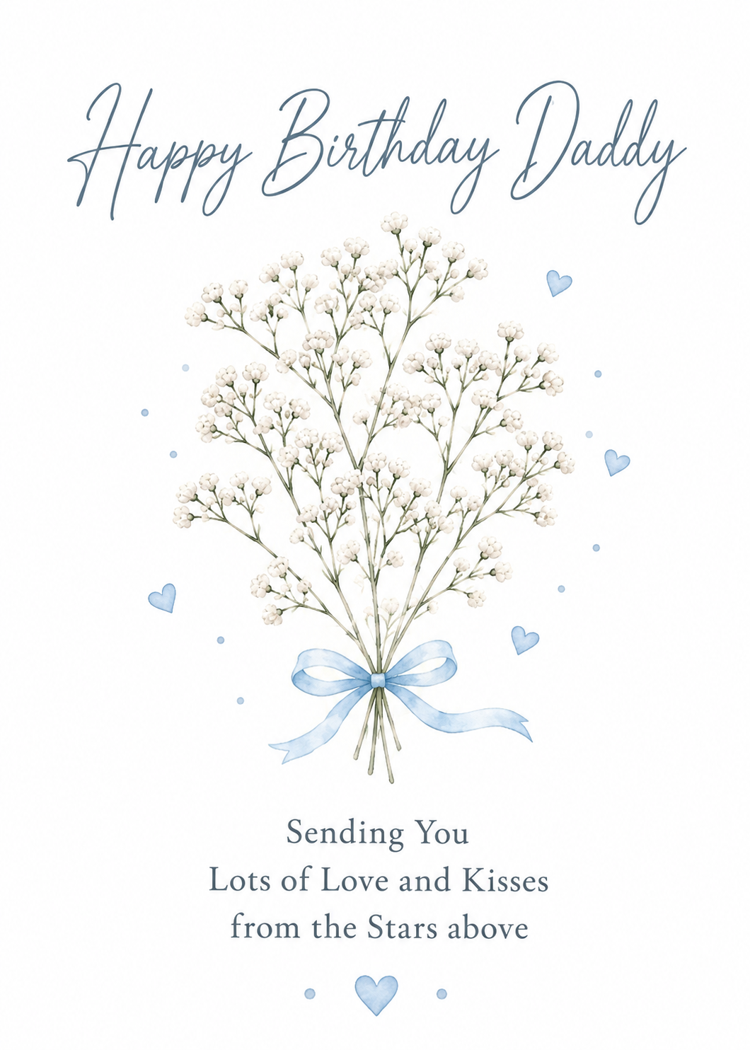 Heavenly Birthday Card for Daddy – Baby’s Breath Flowers