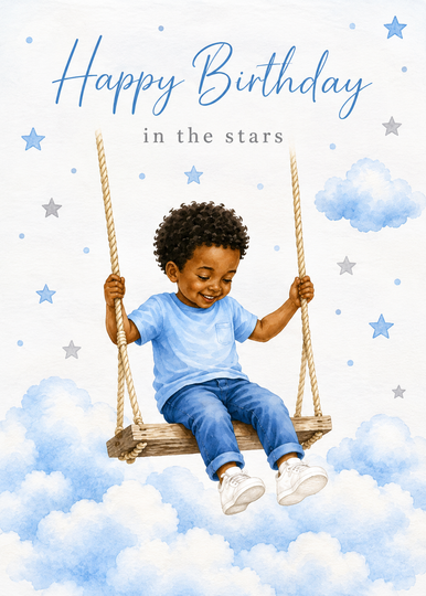 Heavenly Birthday Card for a Son – Swing in the Stars