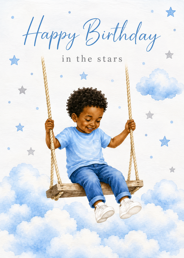 Heavenly Birthday Card for a Son – Swing in the Stars