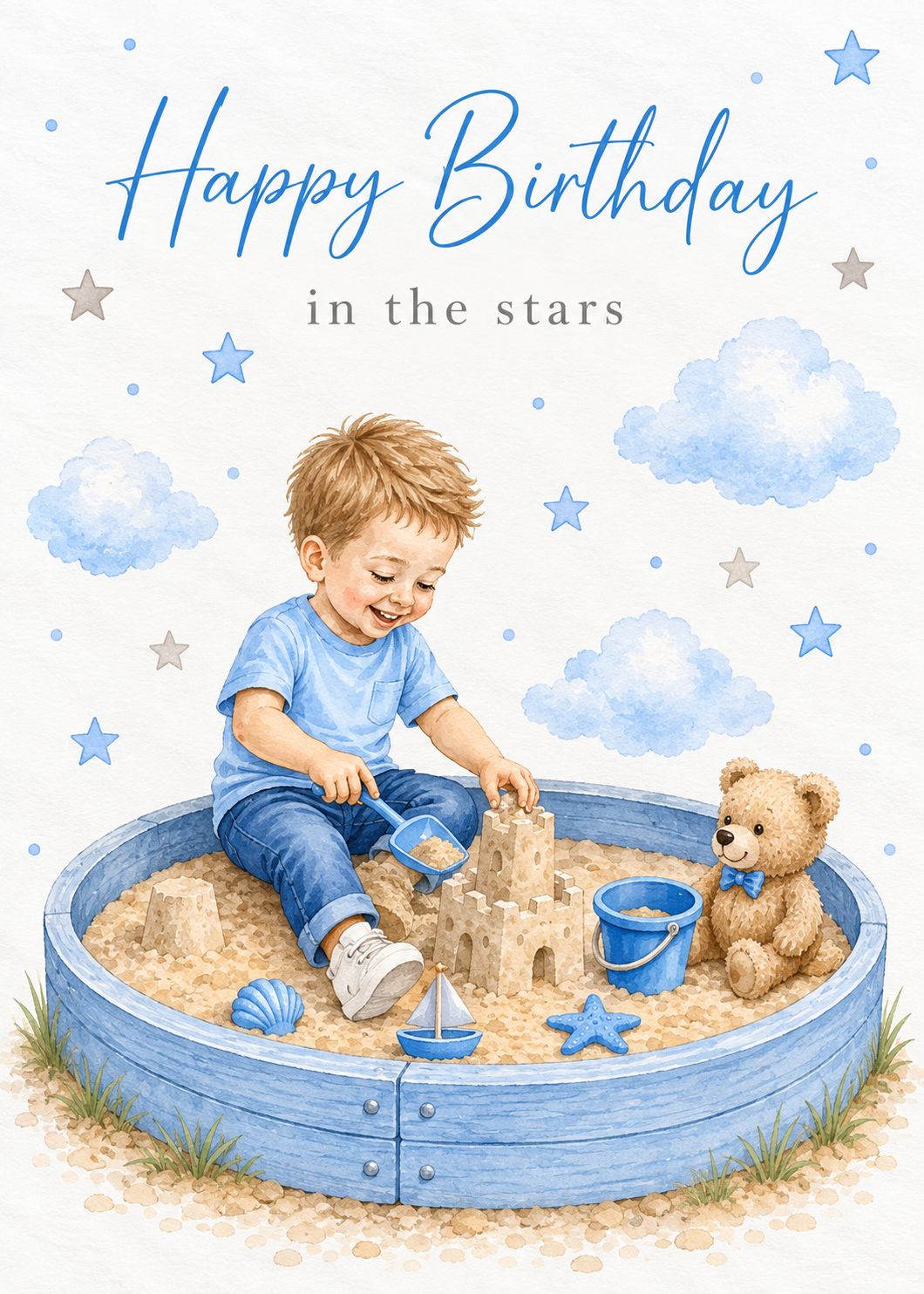 Birthday Card for Son – Sandpit in the Stars