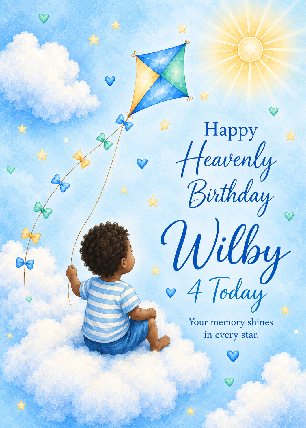 Personalised Birthday Card for Son – Kite in the Sky