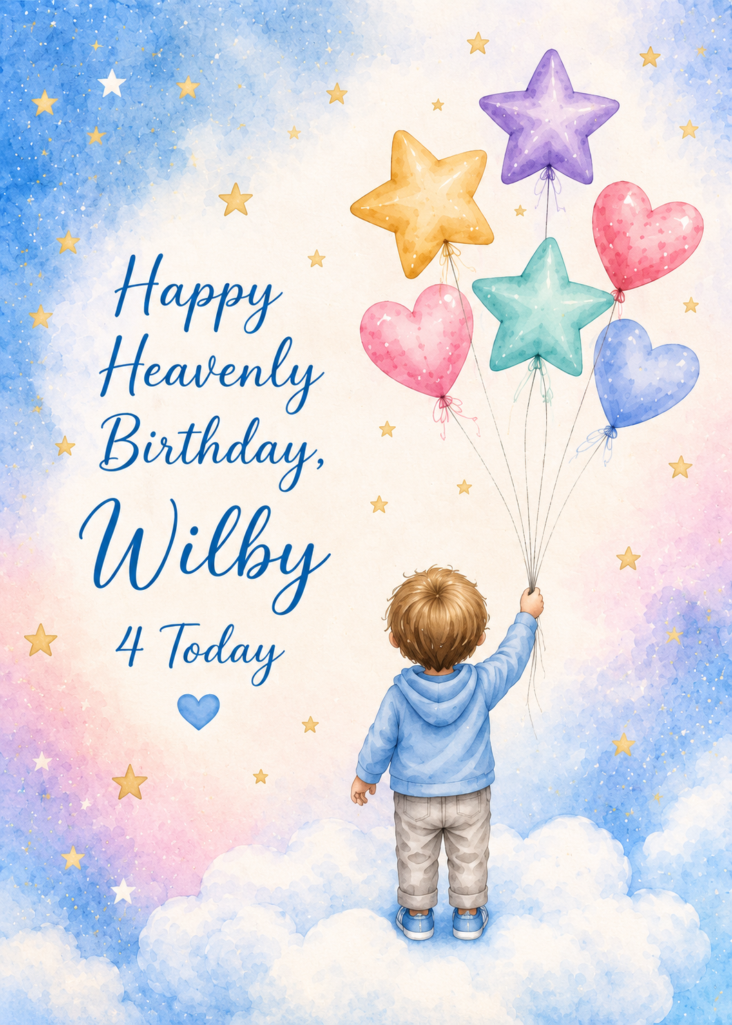 Personalised Birthday Card for Son – Balloons to the Stars