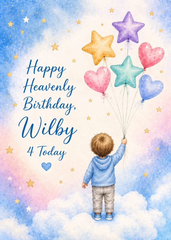 Personalised Birthday Card for Son – Balloons to the Stars