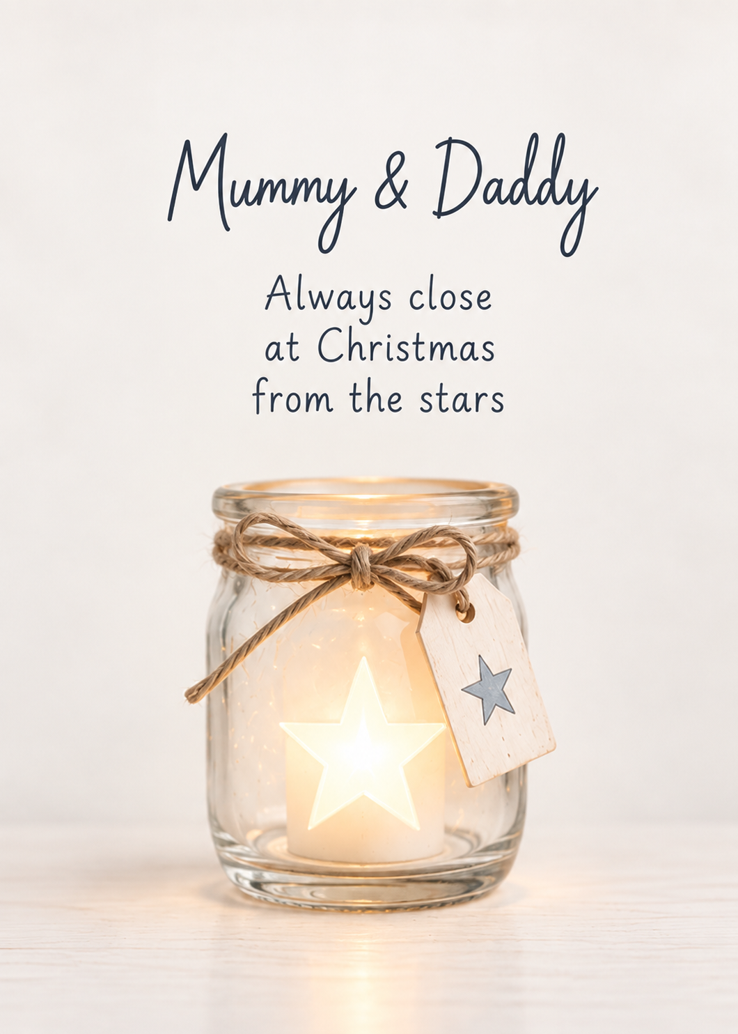 Christmas Card for Mummy & Daddy – Glowing Star Jar