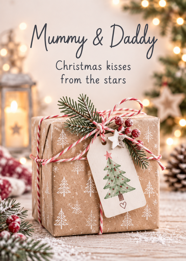Christmas Card for Mummy & Daddy – Wrapped Christmas Gift
