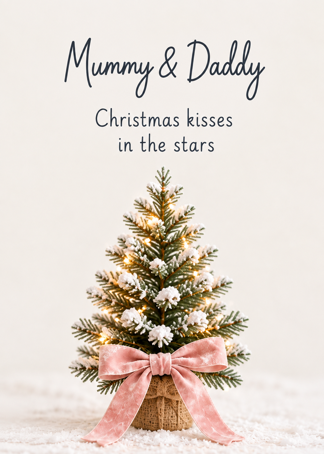 Christmas Card for Mummy & Daddy – Pink Mini Christmas Tree