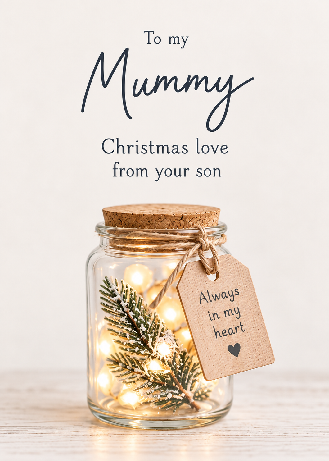 Christmas Card From Son to Mum in Heaven – Glowing Christmas Jar