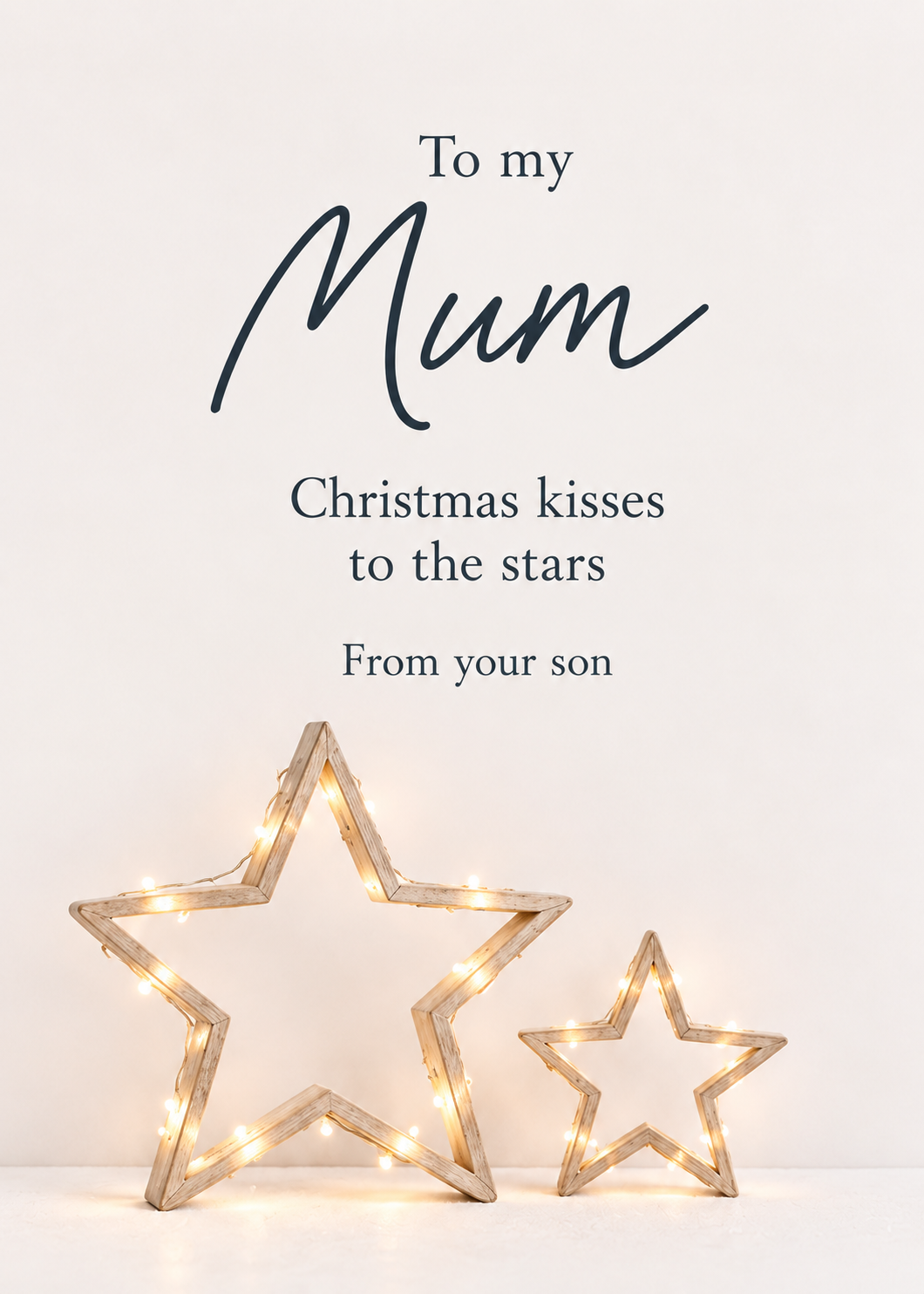Christmas Card From Son to Mum in Heaven – Two Glowing Stars