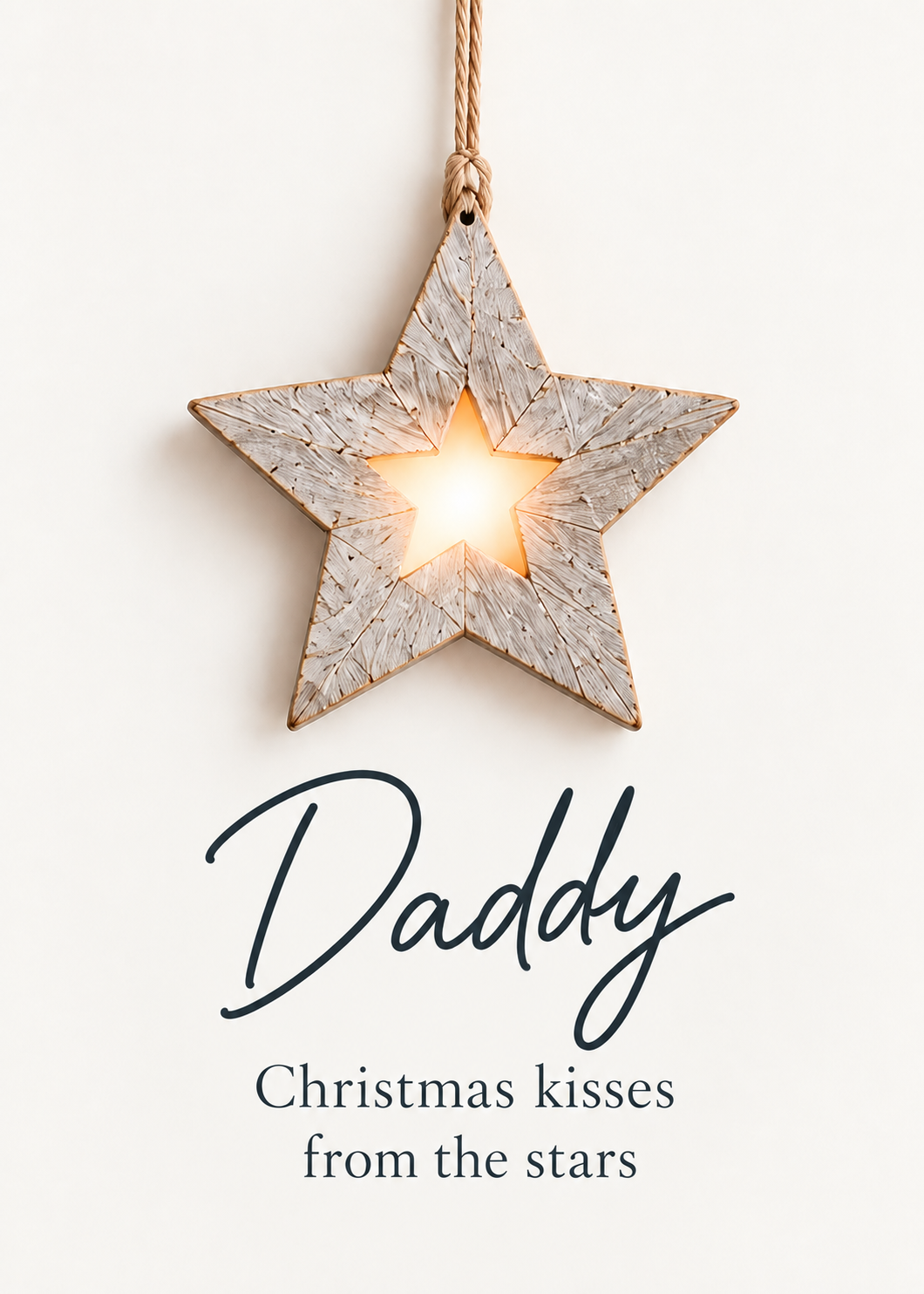 Christmas Card From Dad to a Child in Heaven – Hanging Wooden Star