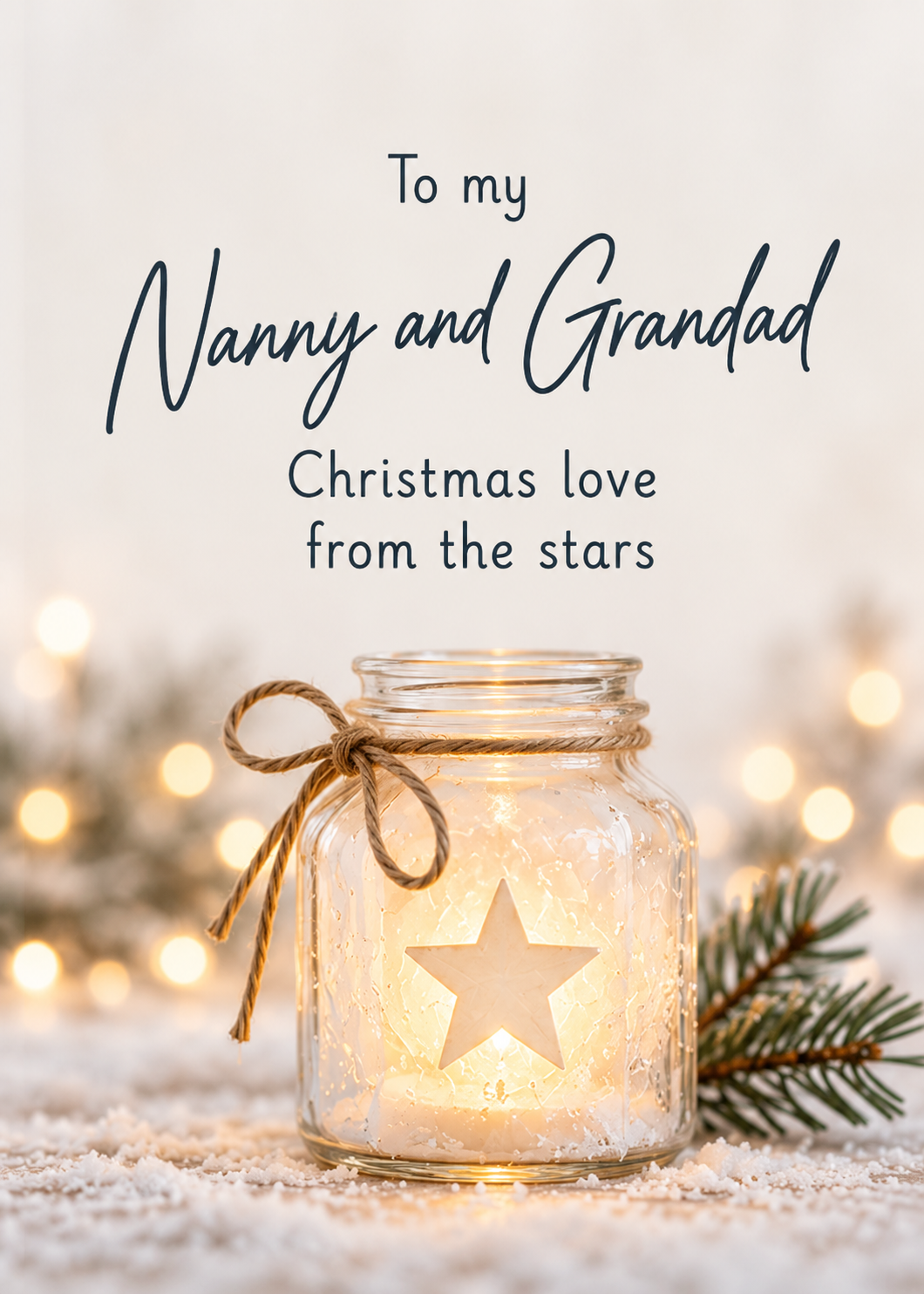 Christmas Card for Nanny & Grandad – Glowing Star Jar