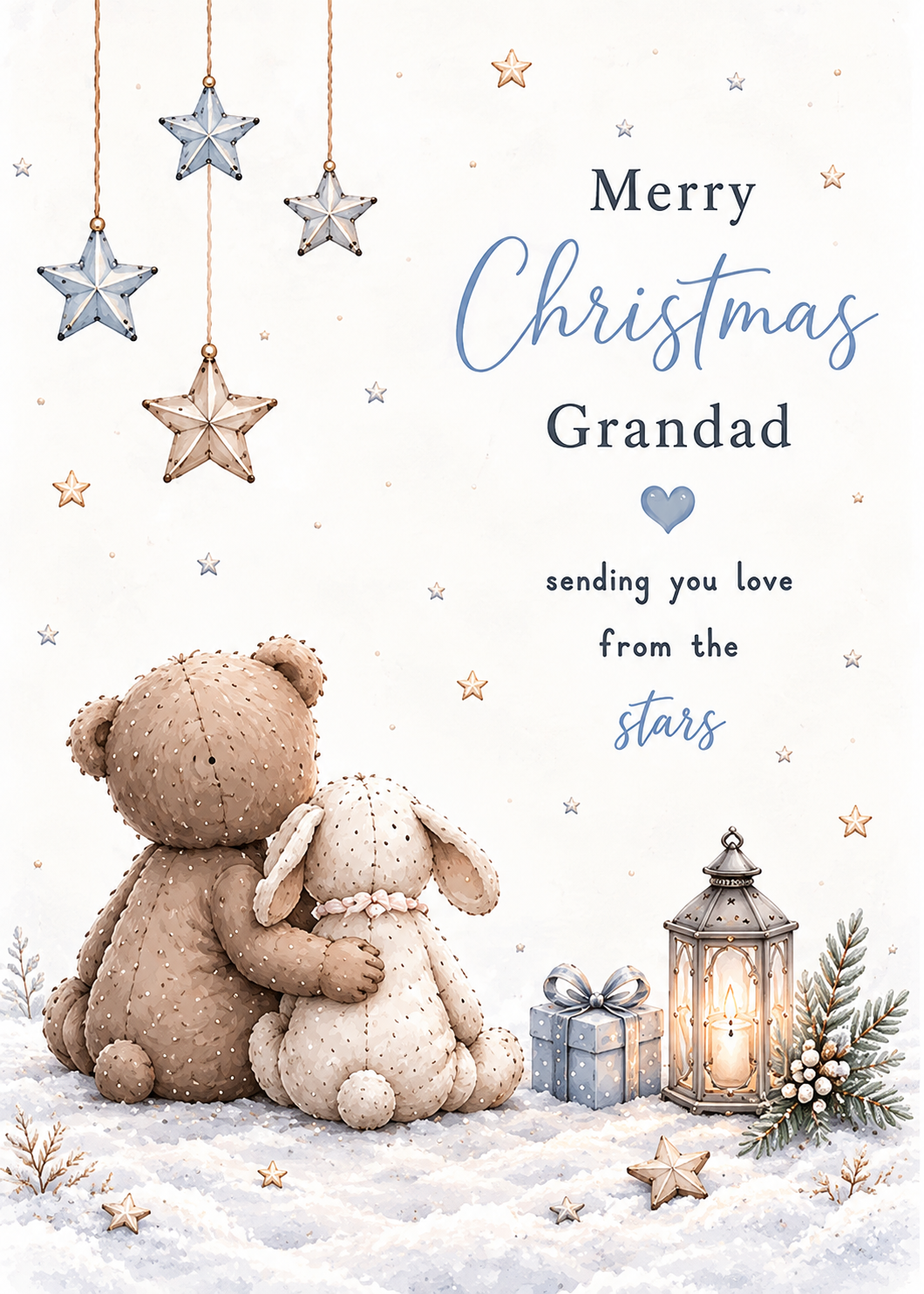 Merry Christmas Grandad – Two Teddies in the Snow Card