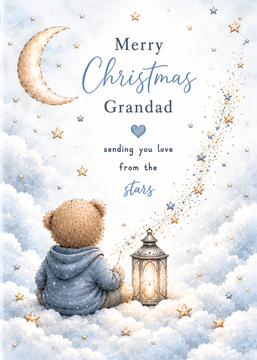 Merry Christmas Grandad – Teddy Beneath the Moon Card