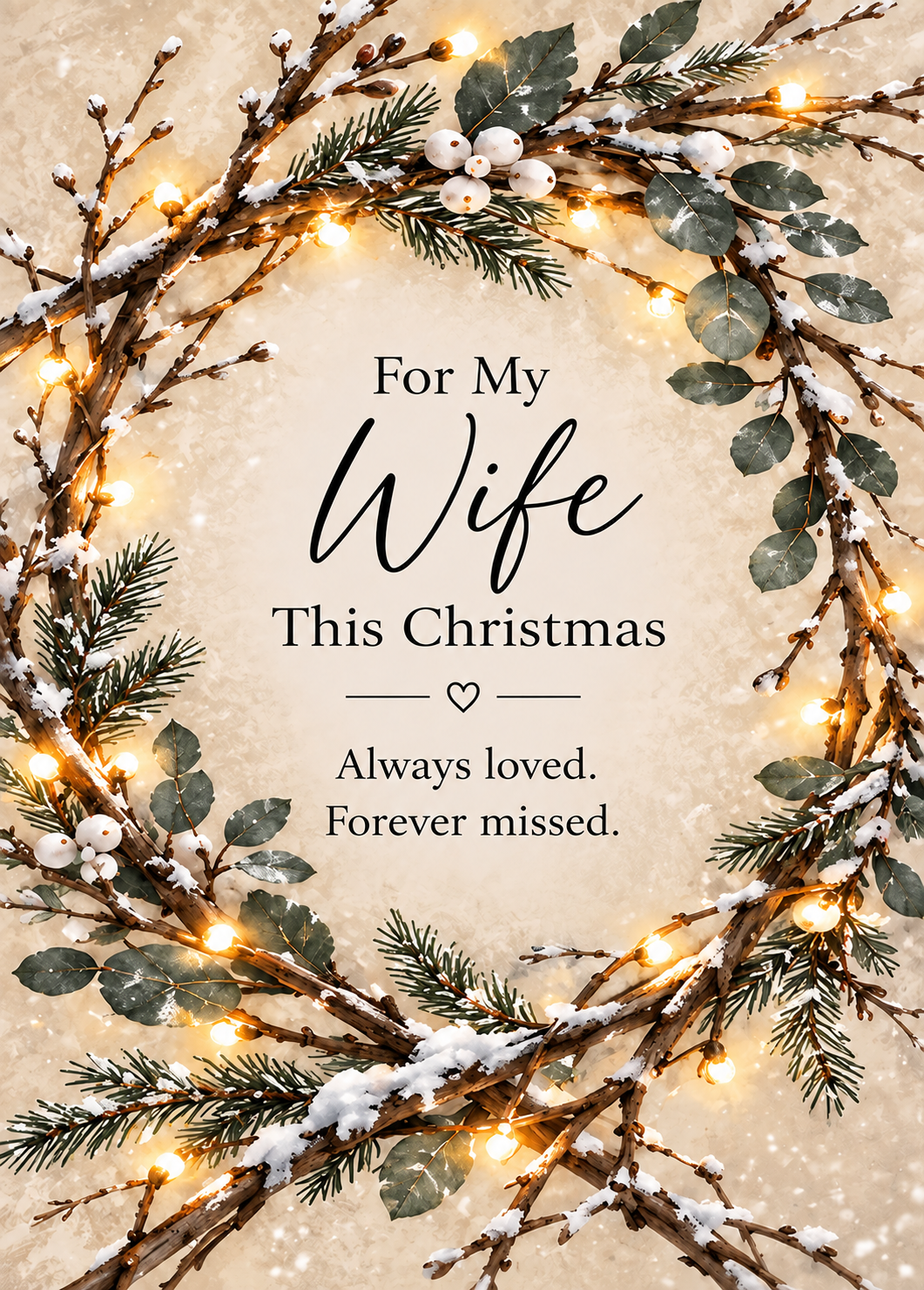 Christmas Card for Wife in Heaven – Festive Wreath