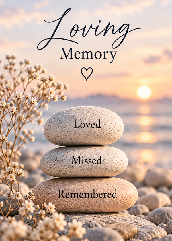 Our Thoughts Sympathy Card – Sunset Beach