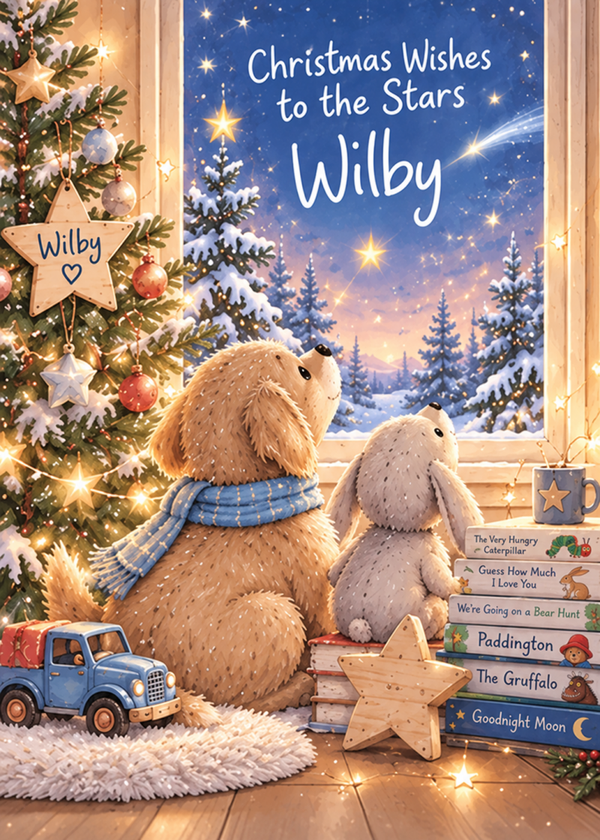 Personalised Son Christmas Card – Christmas Wishes to the Stars
