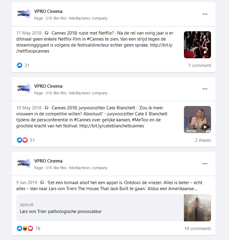 facebookposts met kleine afbeeldingen thumbnails ernaast