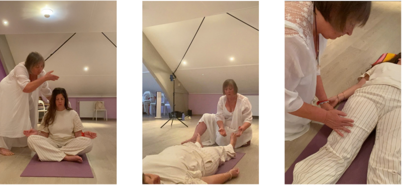 Bets de Jong geeft een Aether Pieta behandeling aan een client. diepe innerlijke rust en ontspanning op emotioneel, fysiek en energetisch niveau. terugkeer van verloren zielsdelen verbinding met jezelf minder ruis en meer helderheid loslaten van spanning 