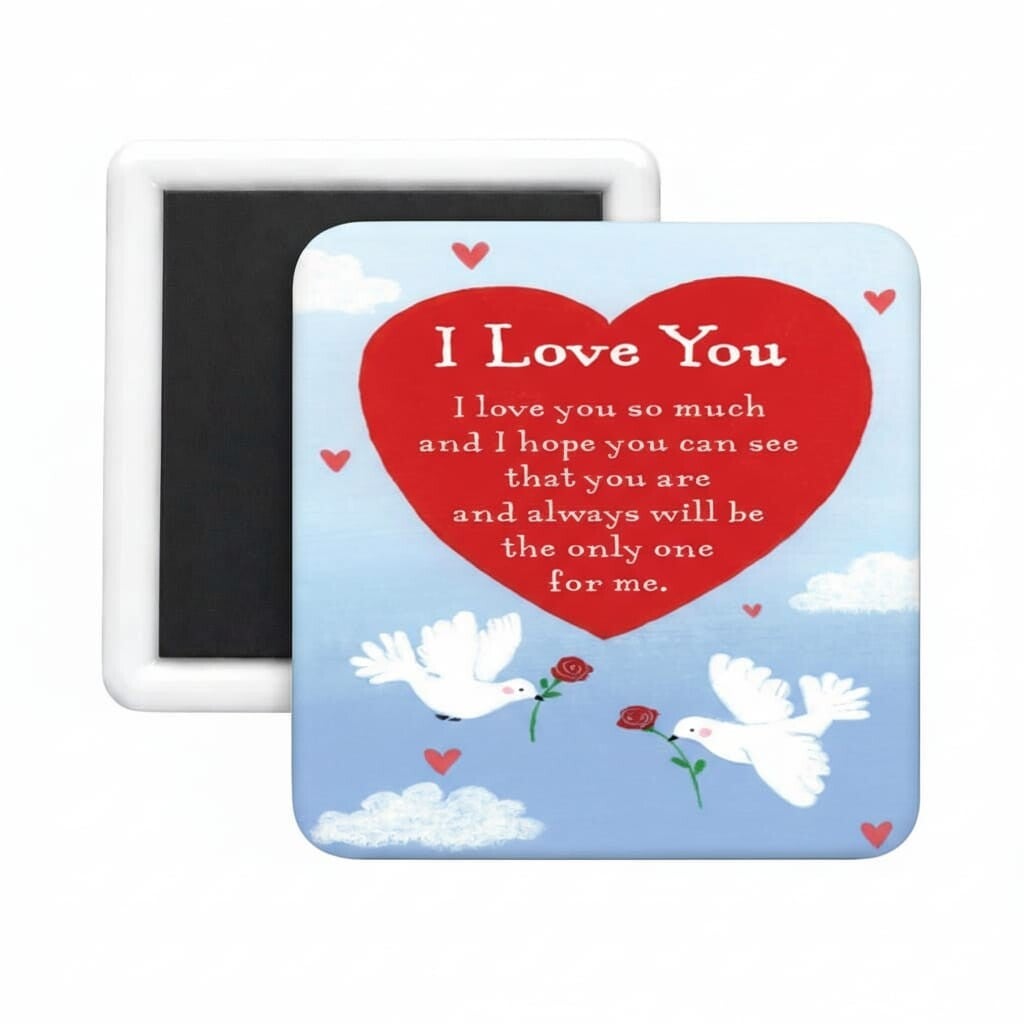 I Love You Square Magnet