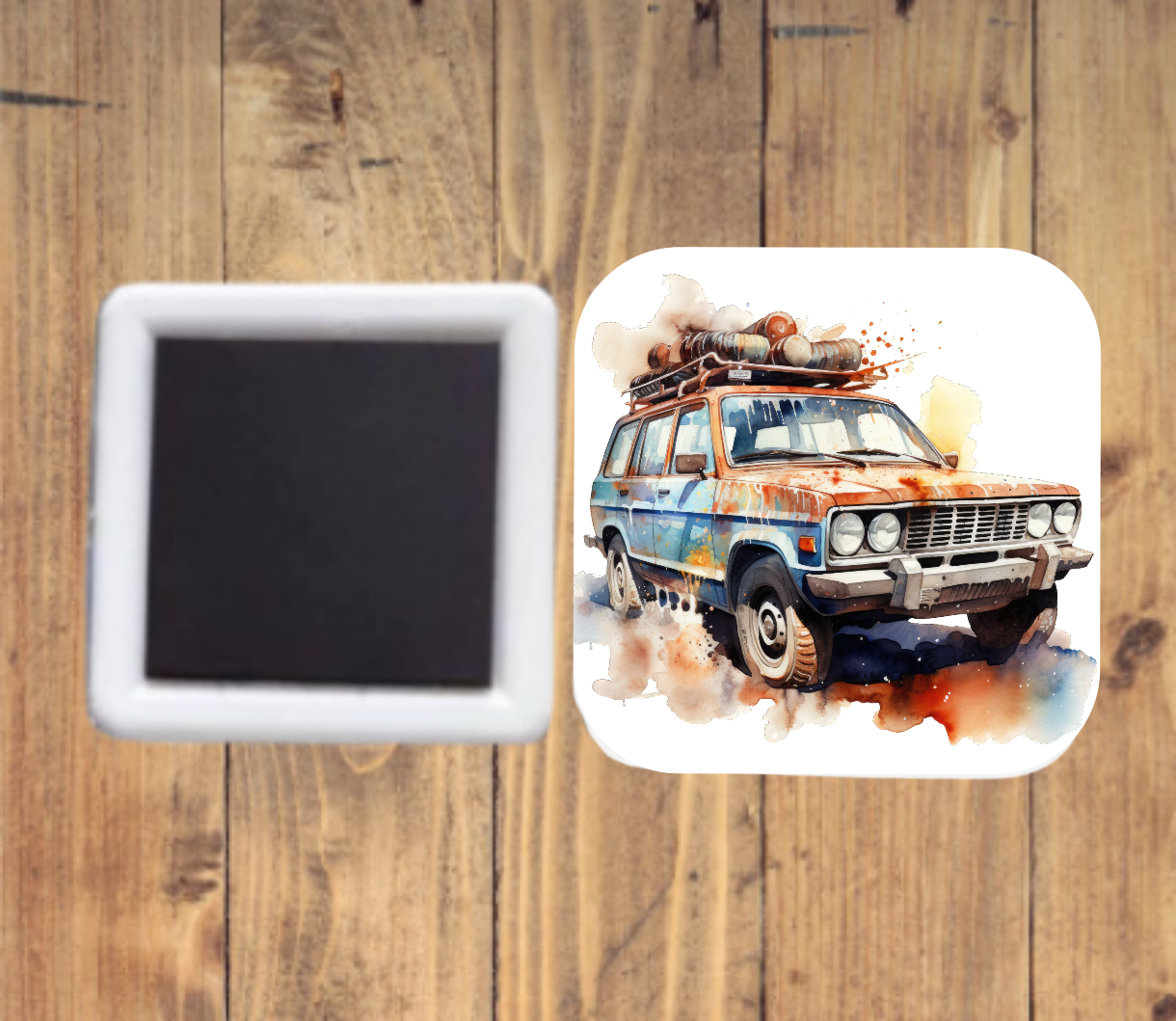 Watercolour cars Square Magnet