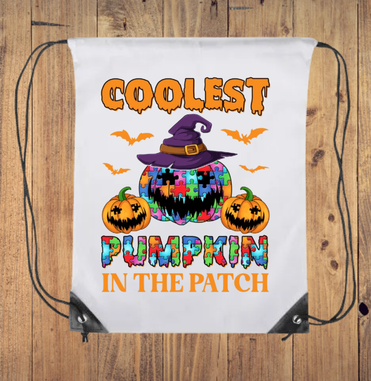 Drawstring Bag Autism Awareness Halloween