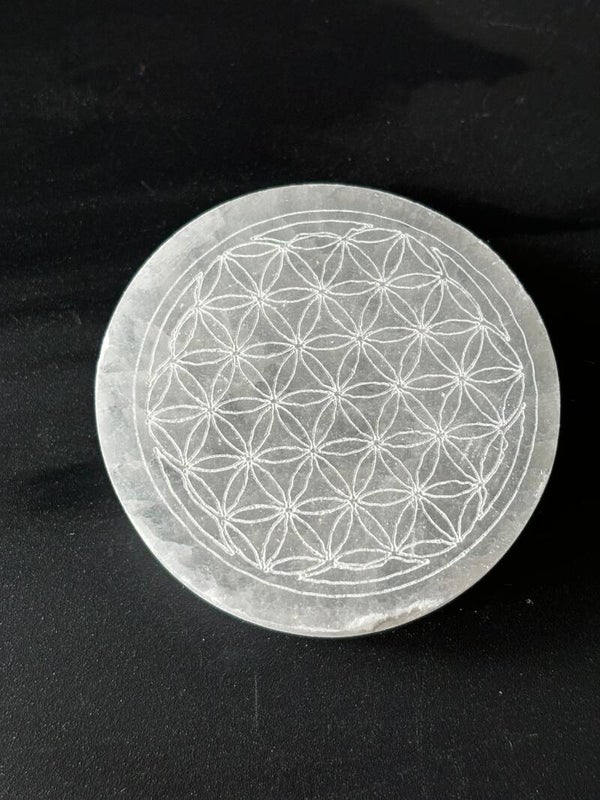 Seleniet oplaad schijf met bloem des levens