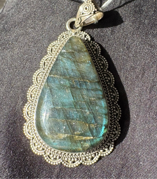 Labradoriet hanger 925 zilver