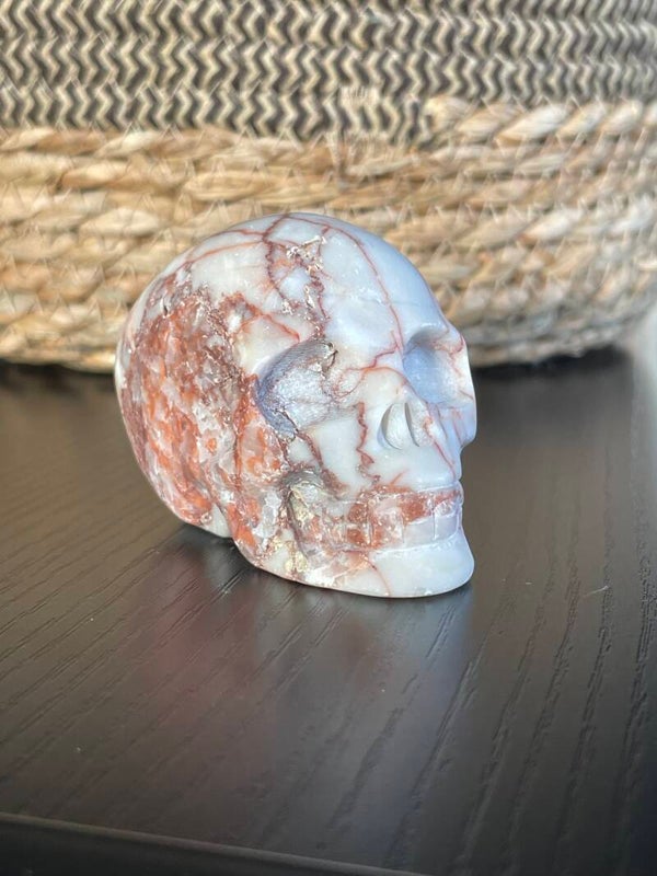 Spinnenweb jaspis skull