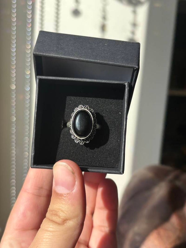 Zwarte toermalijn ring