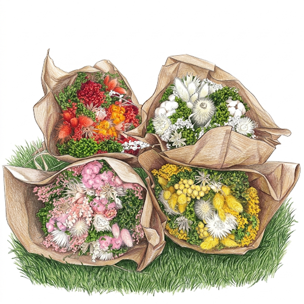 Bouquet de Fleurs Séchées "Instants de Nature" – Création Artisanale